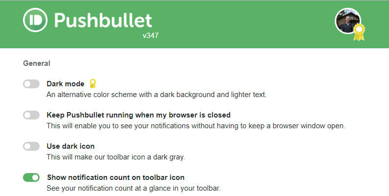 pushbullet extension chrome