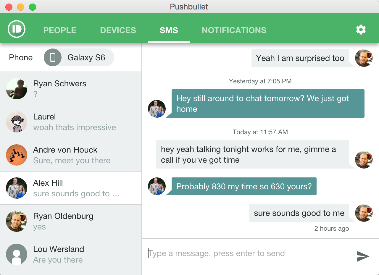 SMS Conversations On Your Computer | Pushbullet Blog