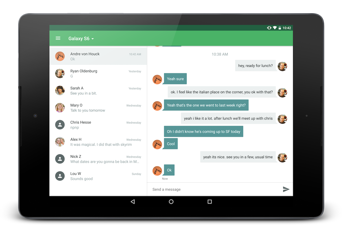 android messages tablets